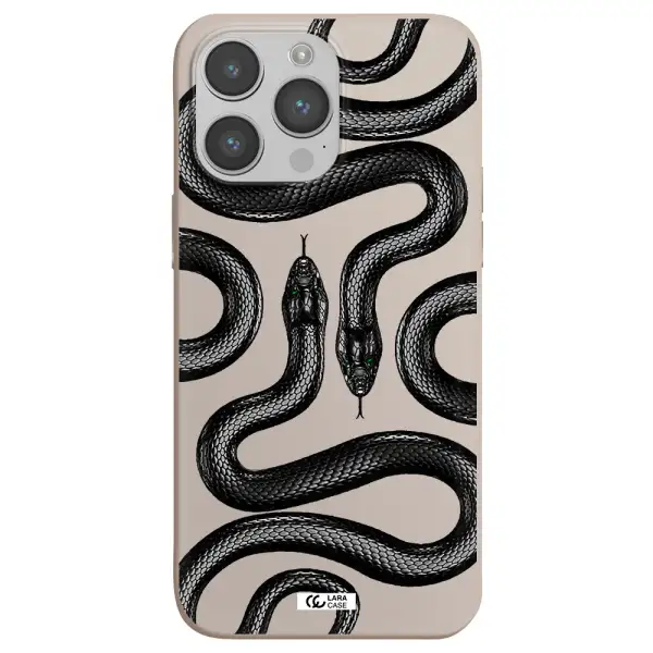 Black Snake Apple iPhone 14 pro Silicone Stone Case