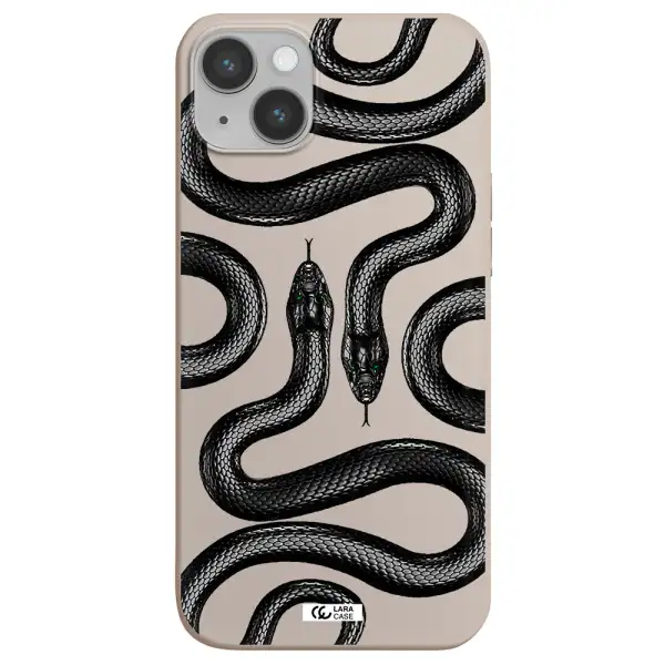 Black Snake Apple iPhone 14 Silicone Stone Case