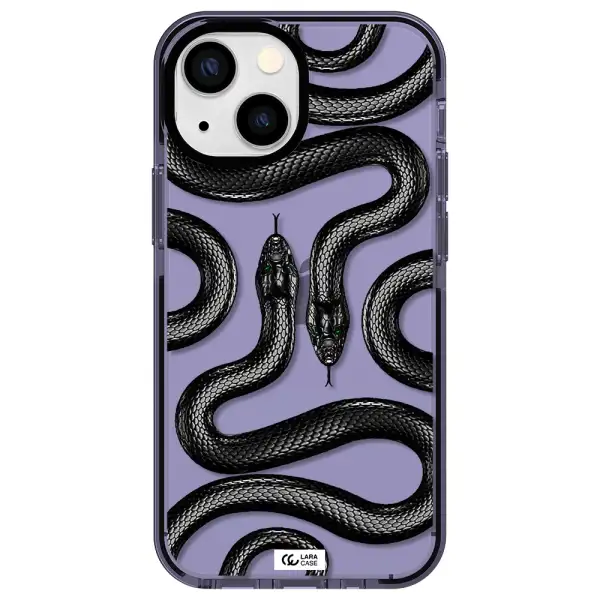 Black Snake Apple iPhone 15 impact Lilac Case