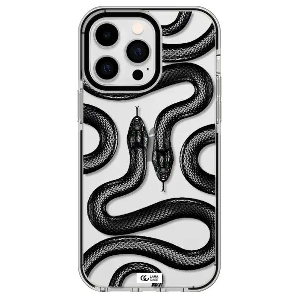 Black Snake Apple iPhone 15 Pro impact black border Case