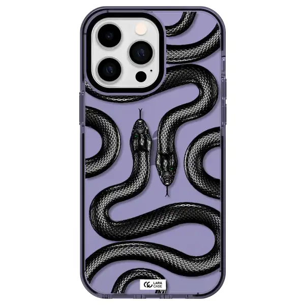 Black Snake Apple iPhone 15 Pro impact Lilac Case