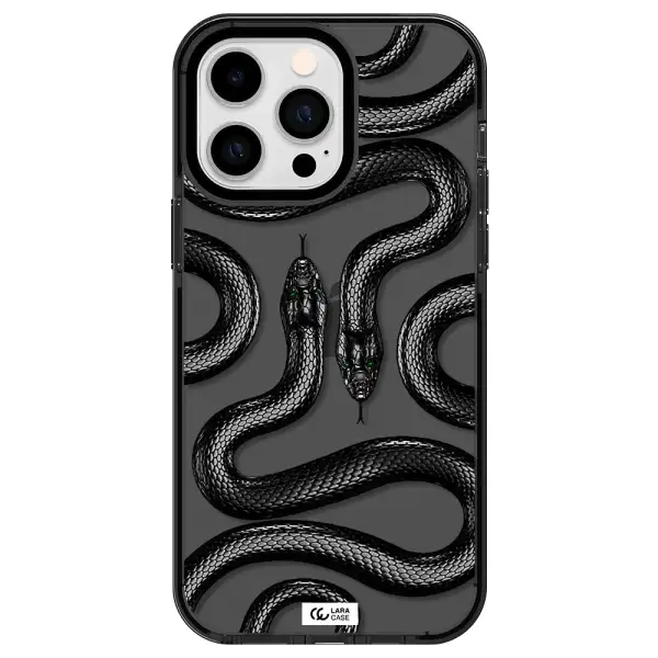 Black Snake Apple iPhone 15 Pro impact Smoke Black Case