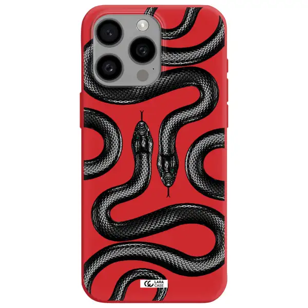 Black Snake Apple Iphone 15 Pro Max Silicone Imperial Red Case