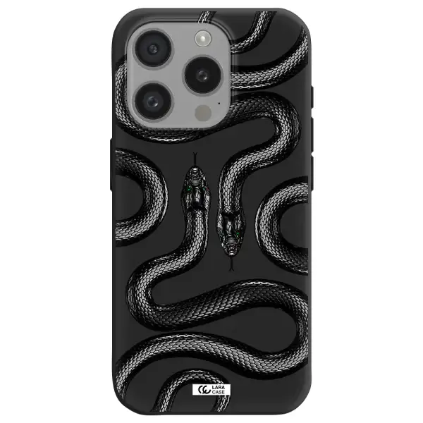 Black Snake Apple Iphone 15 Pro Silicone Black Case