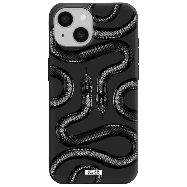 Black Snake Apple iPhone 15 Silicone black Case