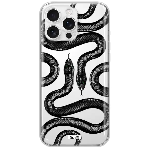 Black Snake Apple Iphone 16 Pro Max Clear Tpu Case