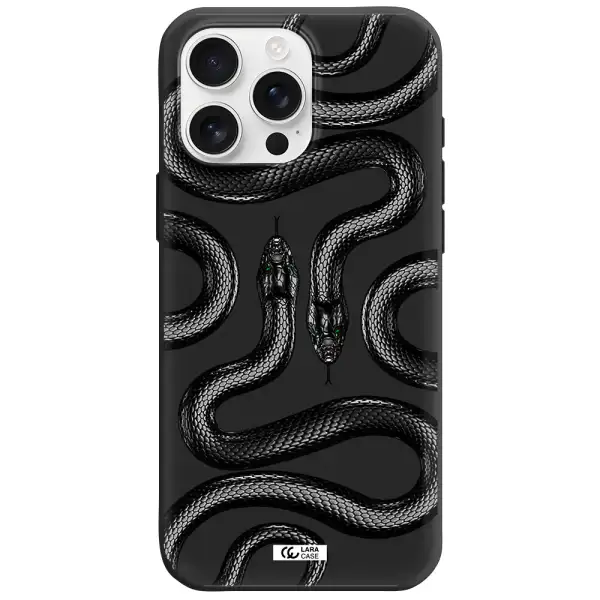 Black Snake Apple Iphone 16 Pro Max Silicone Black Case