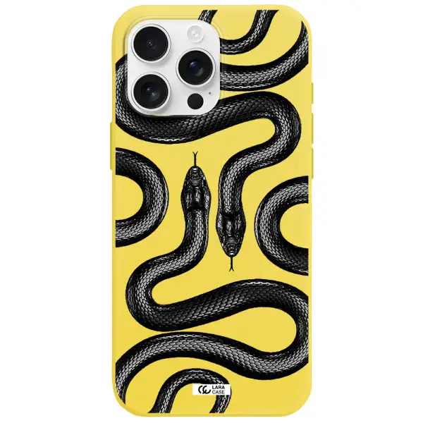 Black Snake Apple Iphone 16 Pro Max Silicone Canary Yellow Case