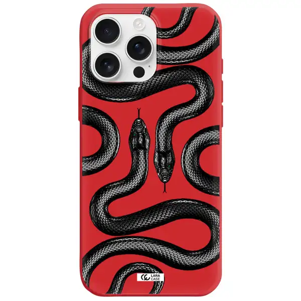 Black Snake Apple Iphone 16 Pro Max Silicone Imperial Red Case