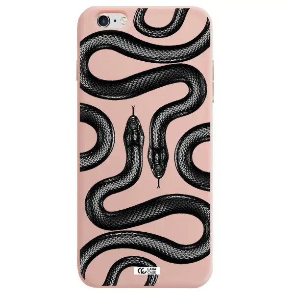 Black Snake Apple iPhone 6 plus Silicone pastel pink Case