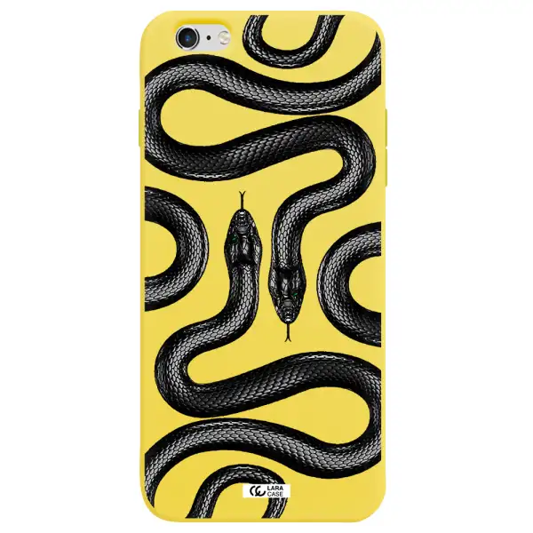 Black Snake Apple iPhone 6 s plus Silicone canary yellow Case