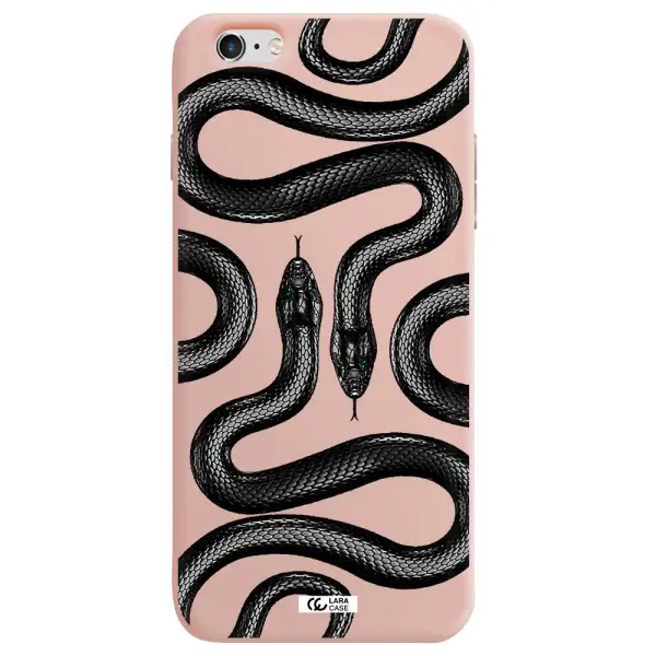 Black Snake Apple iPhone 6 s plus Silicone pastel pink Case