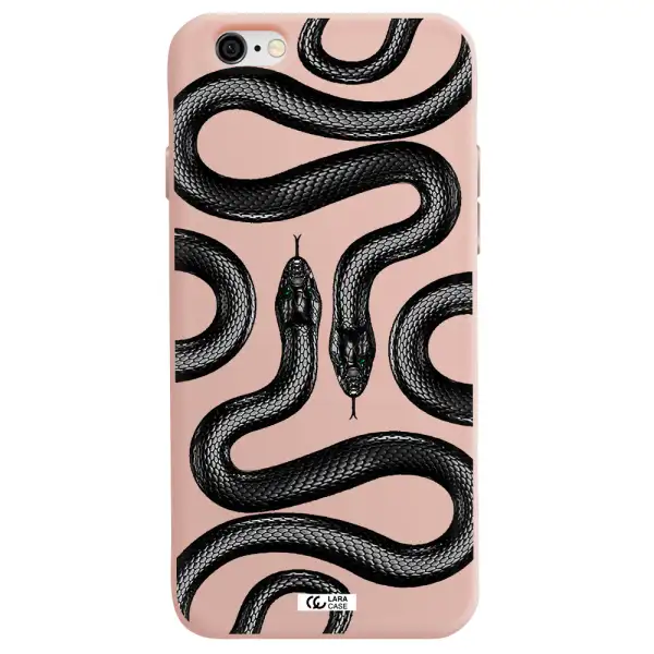 Black Snake Apple iPhone 6 Silicone pastel pink Case