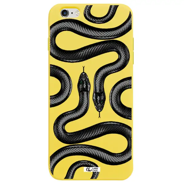 Black Snake Apple iPhone 6S Silicone canary yellow Case