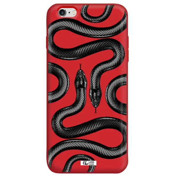 Black Snake Apple iPhone 6S Silicone Imperial Red Case