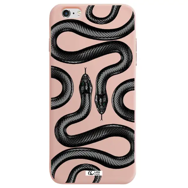 Black Snake Apple iPhone 6S Silicone pastel pink Case