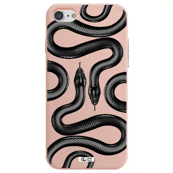 Black Snake Apple iPhone 7 Silicone pastel pink Case