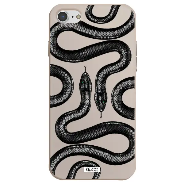 Black Snake Apple iPhone 8 Silicone Stone Case