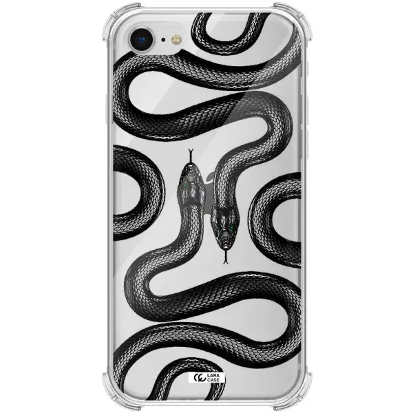 Black Snake Apple iPhone se 2020 Clear PC Case