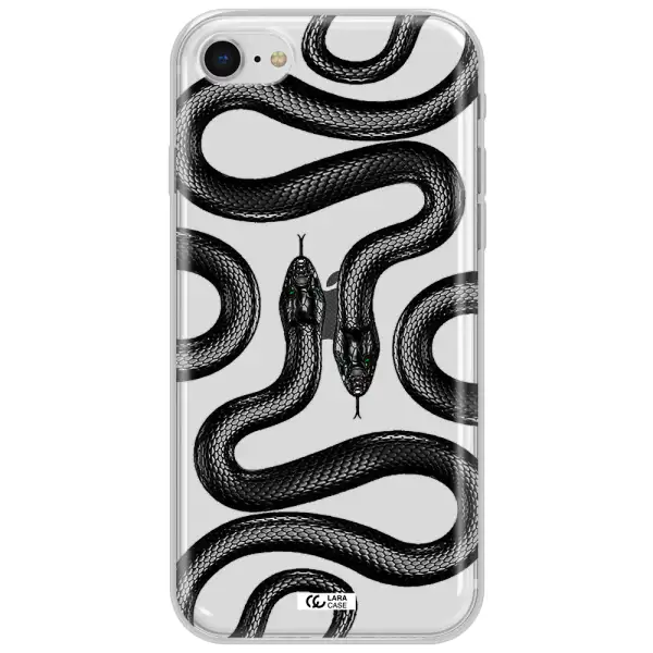 Black Snake Apple Iphone Se 2020 Clear Tpu Case