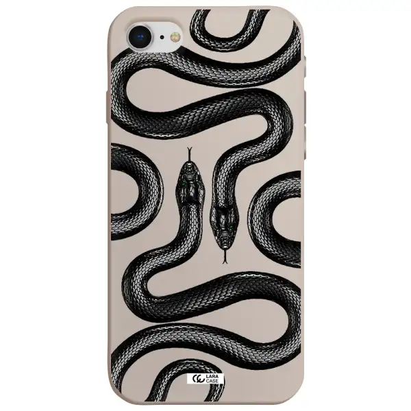 Black Snake Apple iPhone se 2020 Silicone Stone Case