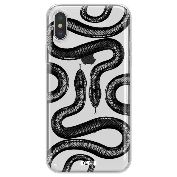 Black Snake Apple iPhone XS Clear TPU Case