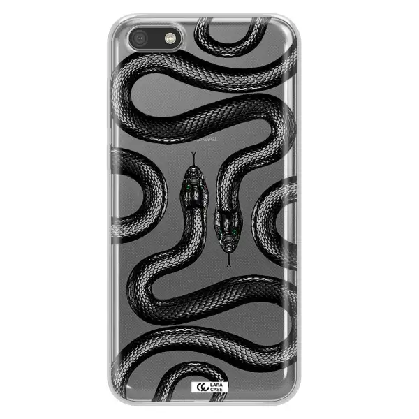 Black Snake Huawei Y5 2018 Clear TPU Case