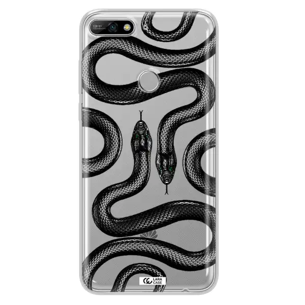 Black Snake Huawei Y7 2018 Clear TPU Case