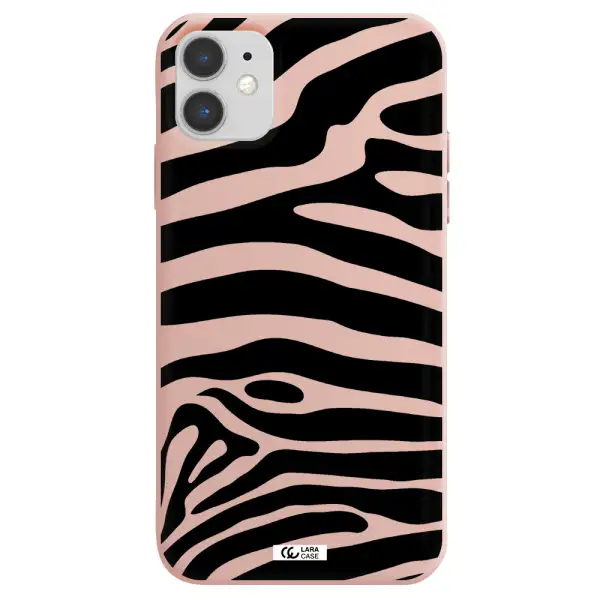 Zebra Apple iPhone 11 Silicone pastel pink Case