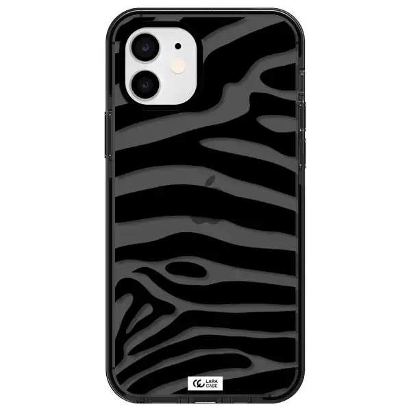 Zebra Apple iPhone 12 impact Smoke Black Case