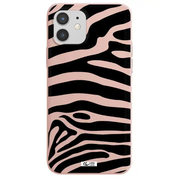 Zebra Apple iPhone 12 mini Silicone pastel pink Case