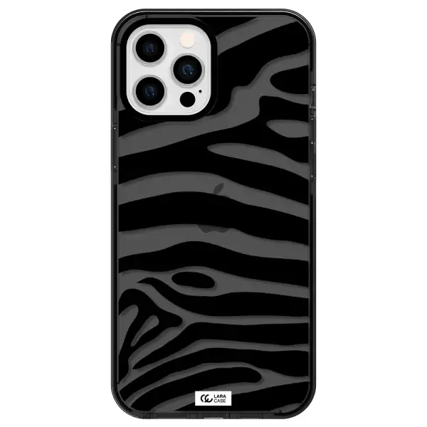 Zebra Apple iPhone 12 pro max impact Smoke Black Case