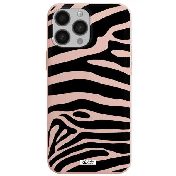 Zebra Apple iPhone 13 Pro Max Silicone pastel pink Case