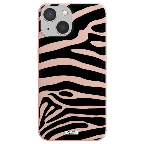 Zebra Apple iPhone 13 Silicone pastel pink Case