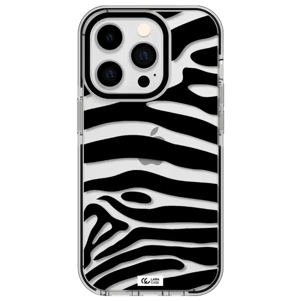 Zebra Apple iPhone 14 pro impact black border Case
