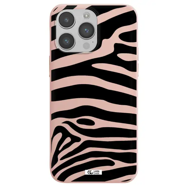 Zebra Apple iPhone 14 pro Silicone pastel pink Case
