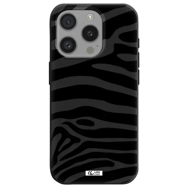 Zebra Apple Iphone 15 Pro Silicone Black Case