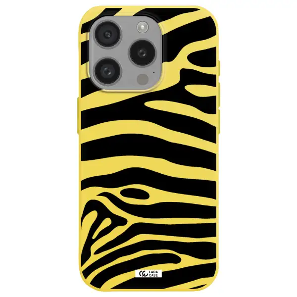 Zebra Apple Iphone 15 Pro Silicone Canary Yellow Case