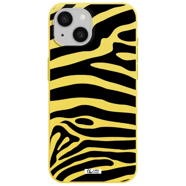 Zebra Apple iPhone 15 Silicone canary yellow Case