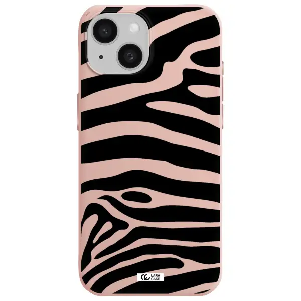 Zebra Apple Iphone 15 Silicone Pastel Pink Case