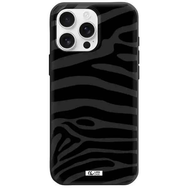 Zebra Apple Iphone 16 Pro Max Silicone Black Case