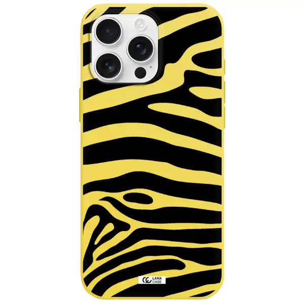 Zebra Apple Iphone 16 Pro Max Silicone Canary Yellow Case