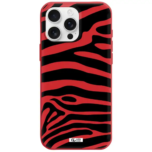 Zebra Apple Iphone 16 Pro Max Silicone Imperial Red Case