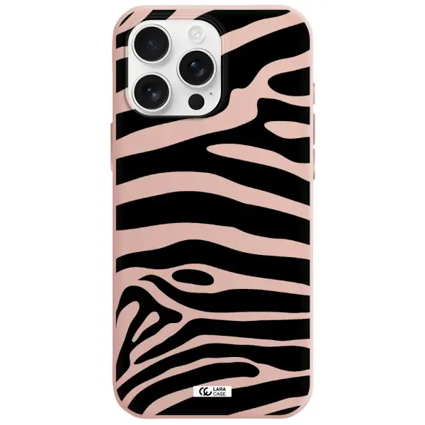 Zebra Apple Iphone 16 Pro Max Silicone Pastel Pink Case