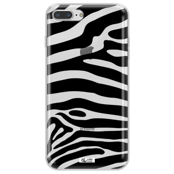 Zebra Apple iPhone 8 plus Clear TPU Case