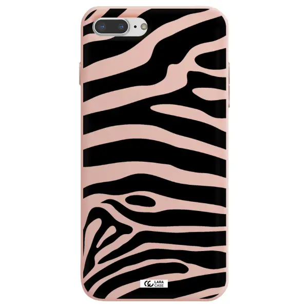 Zebra Apple iPhone 8 plus Silicone pastel pink Case