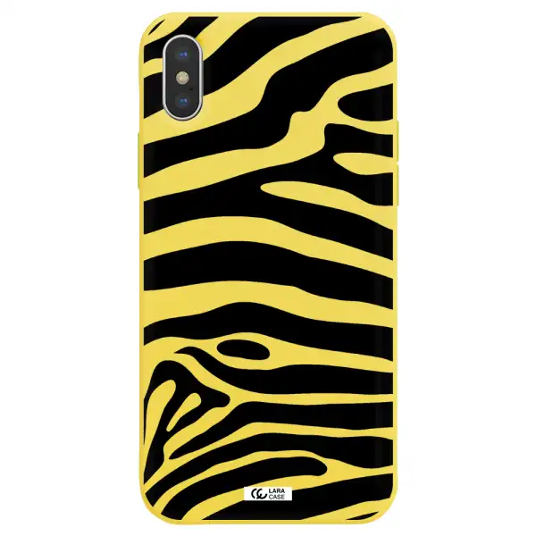 Zebra Apple iPhone X Silicone canary yellow Case