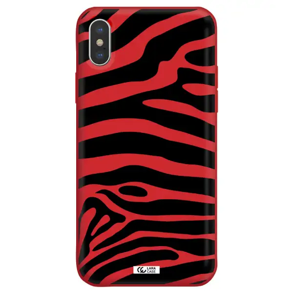 Zebra Apple iPhone X Silicone Imperial Red Case