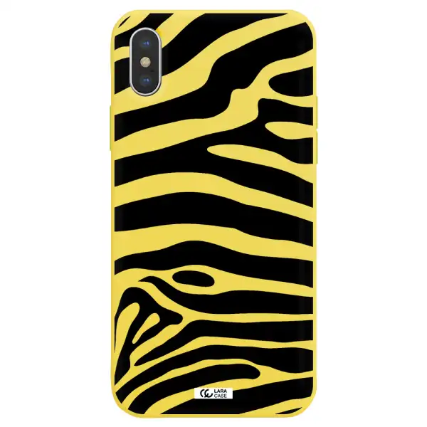 Zebra Apple iPhone XS Silicone canary yellow Case