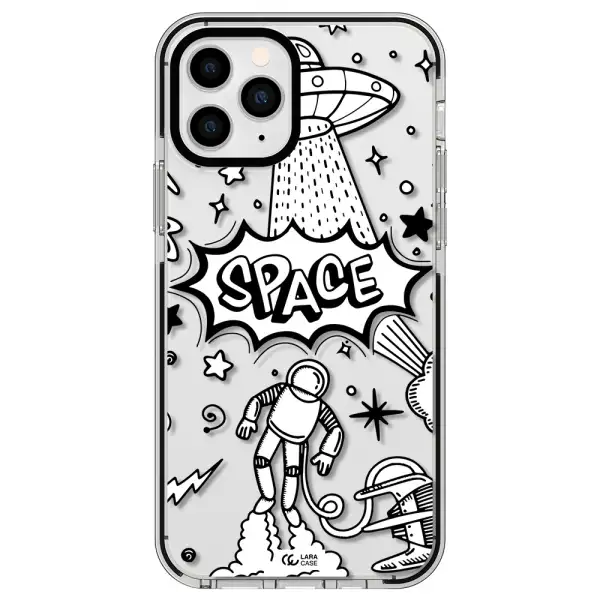 Space Poster Apple iPhone 11 pro max impact black border Case